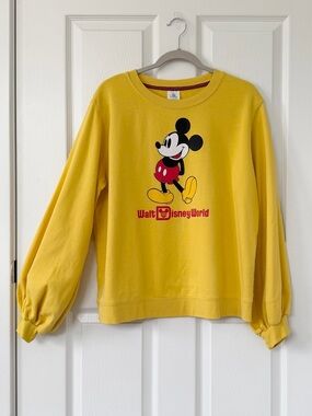 Mickey Mouse Walt Disney World Parks Crewneck Sweatshirt Bright Germany Yellow